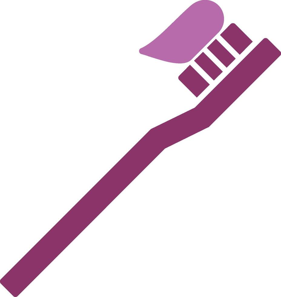 cepillo de dientes glifo dos color icono vector