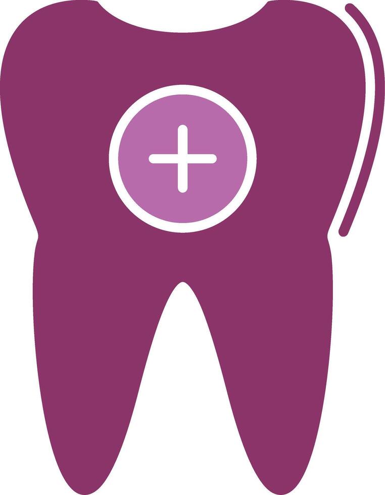 Tooth Glyph Two Colour Icon vector