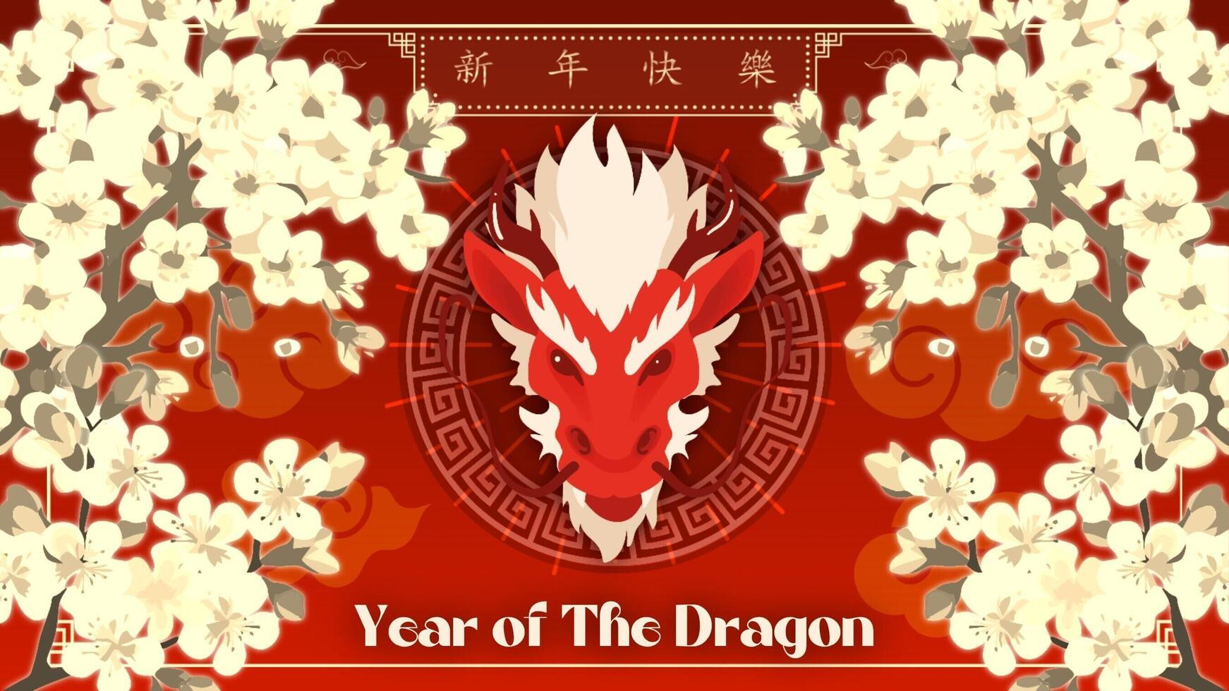 Year of The Dragon Greeting Template for Twitter Post
