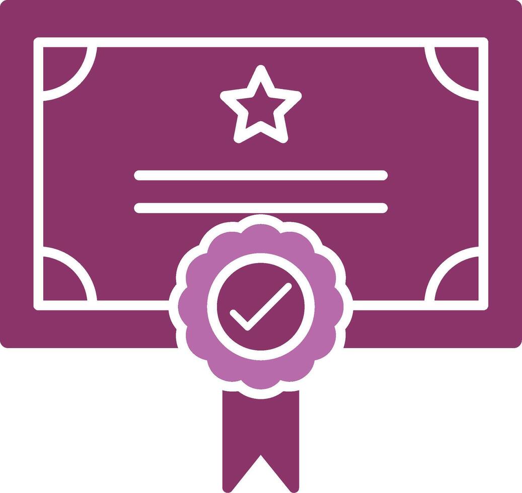 Qualify Glyph Two Colour Icon vector