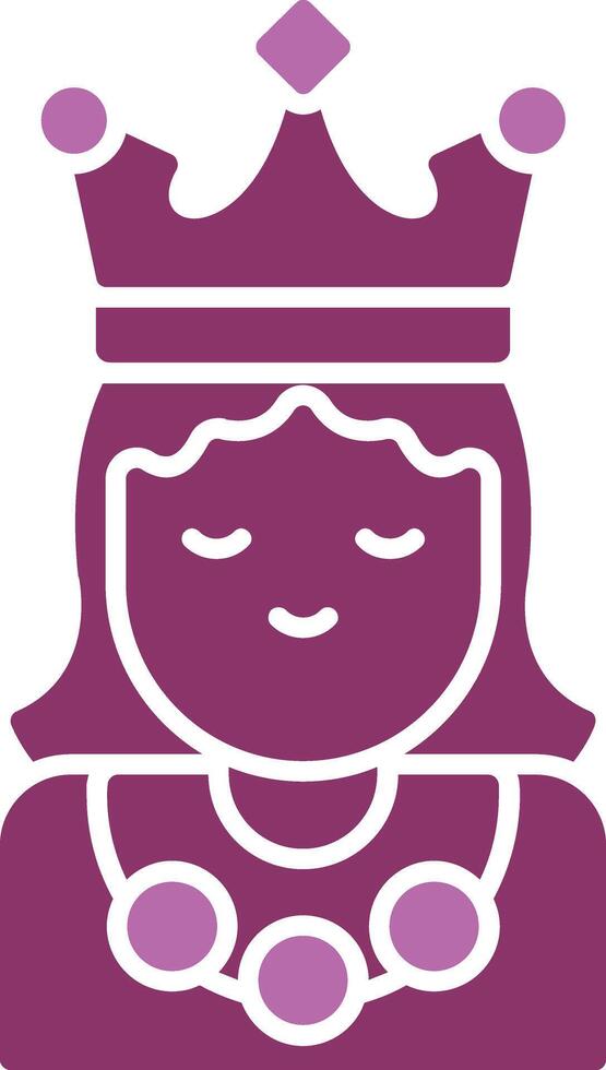Princess Glyph Two Colour Icon vector