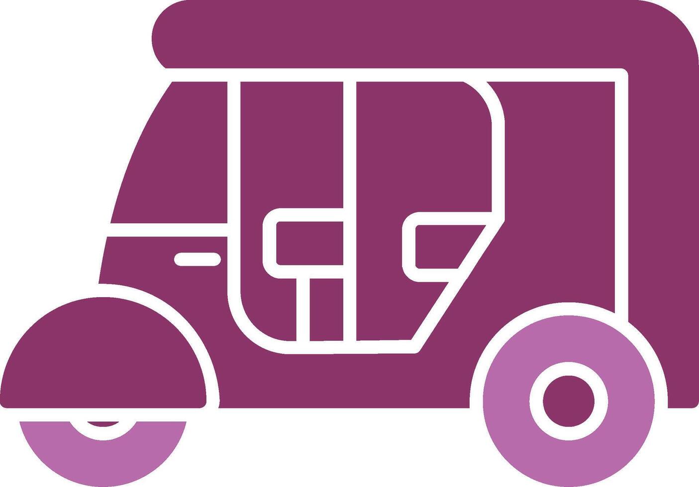 Rickshaw Glyph Two Colour Icon vector
