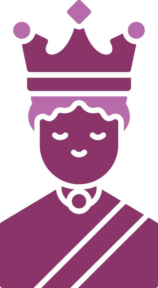 Queen Glyph Two Colour Icon vector