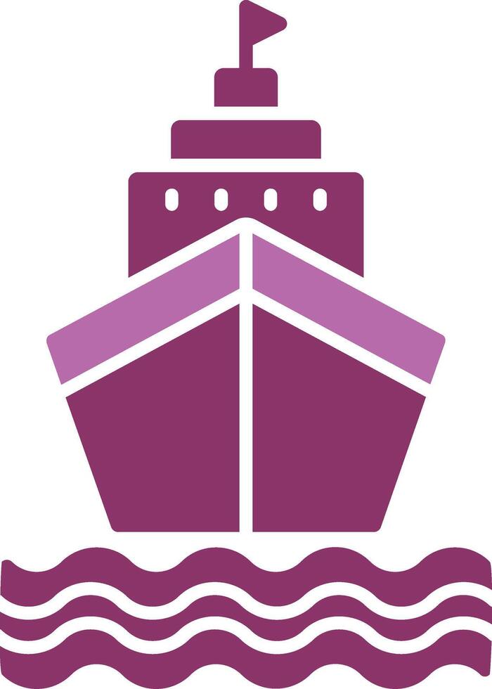 Ship Glyph Two Colour Icon vector