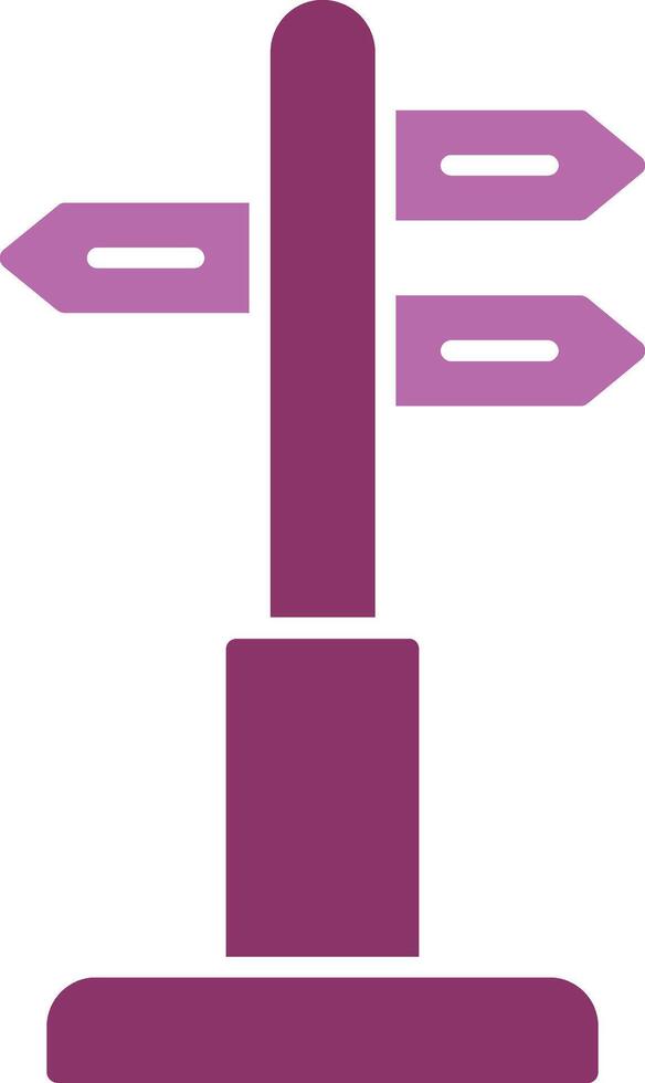 Directional Sign Glyph Two Colour Icon vector