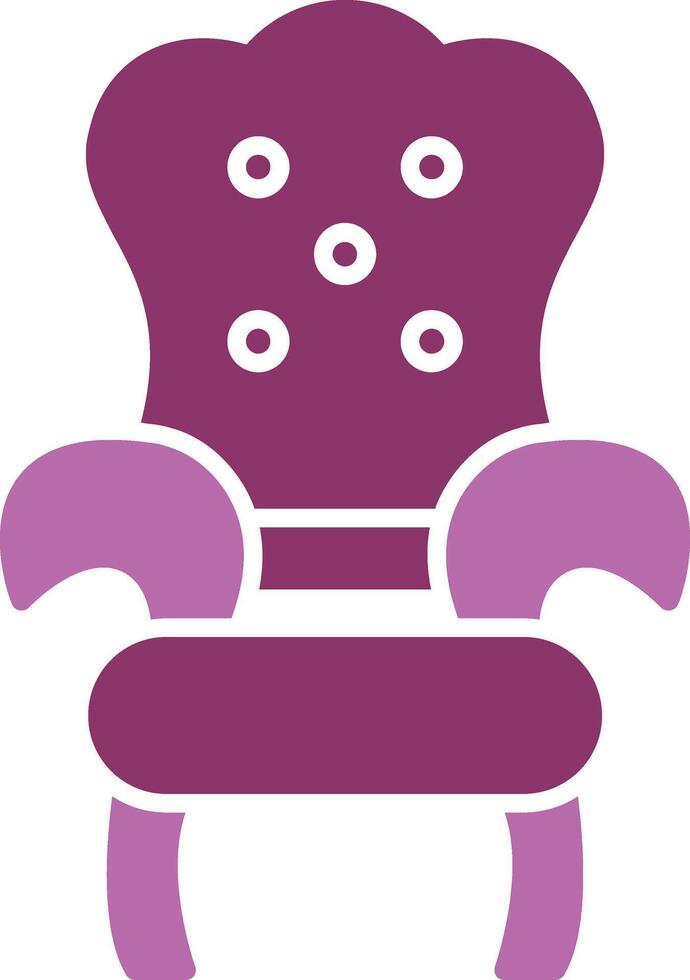 Throne Glyph Two Colour Icon vector