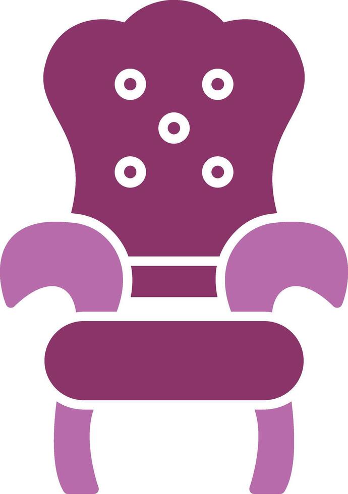 Throne Glyph Two Colour Icon vector