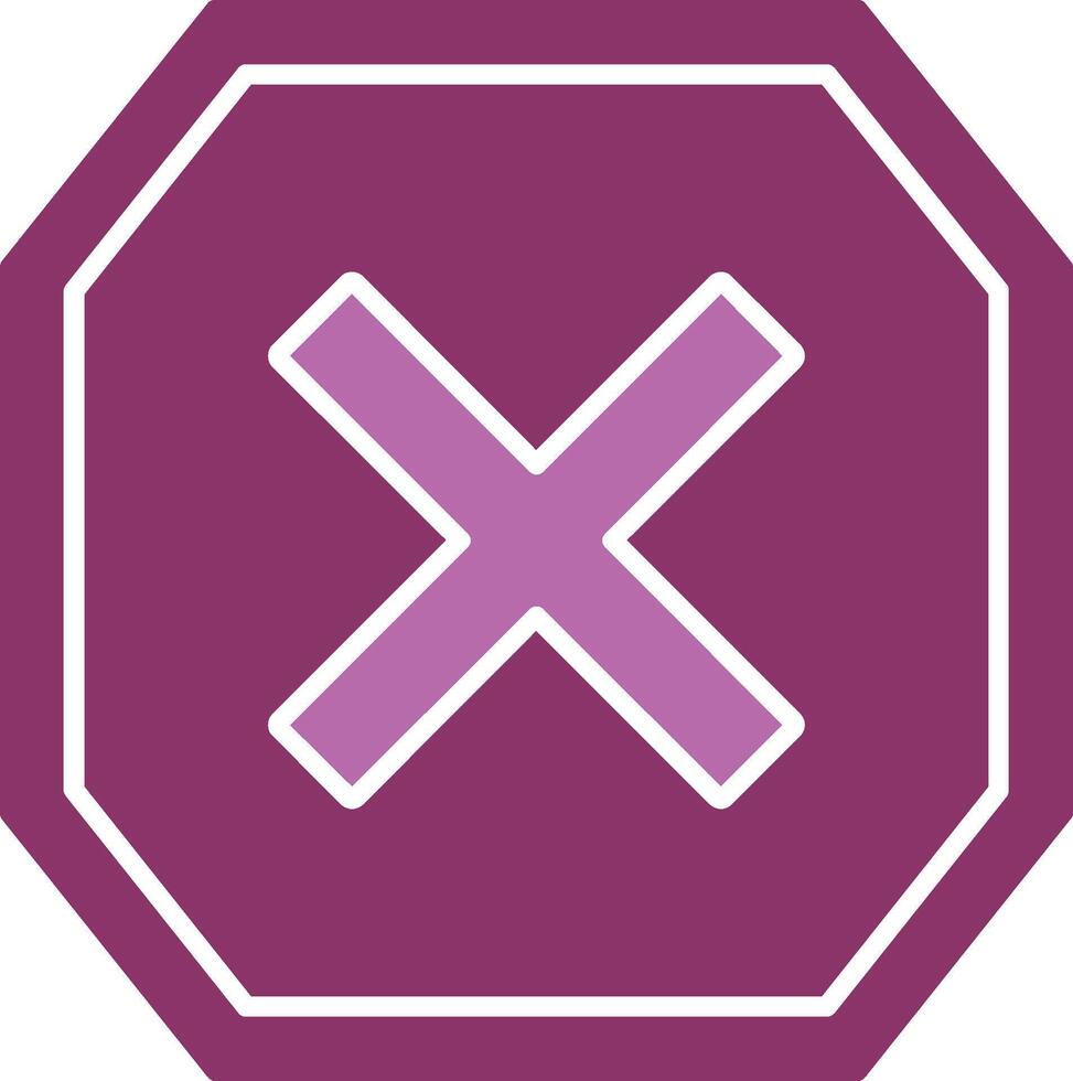 Cross Glyph Two Colour Icon vector