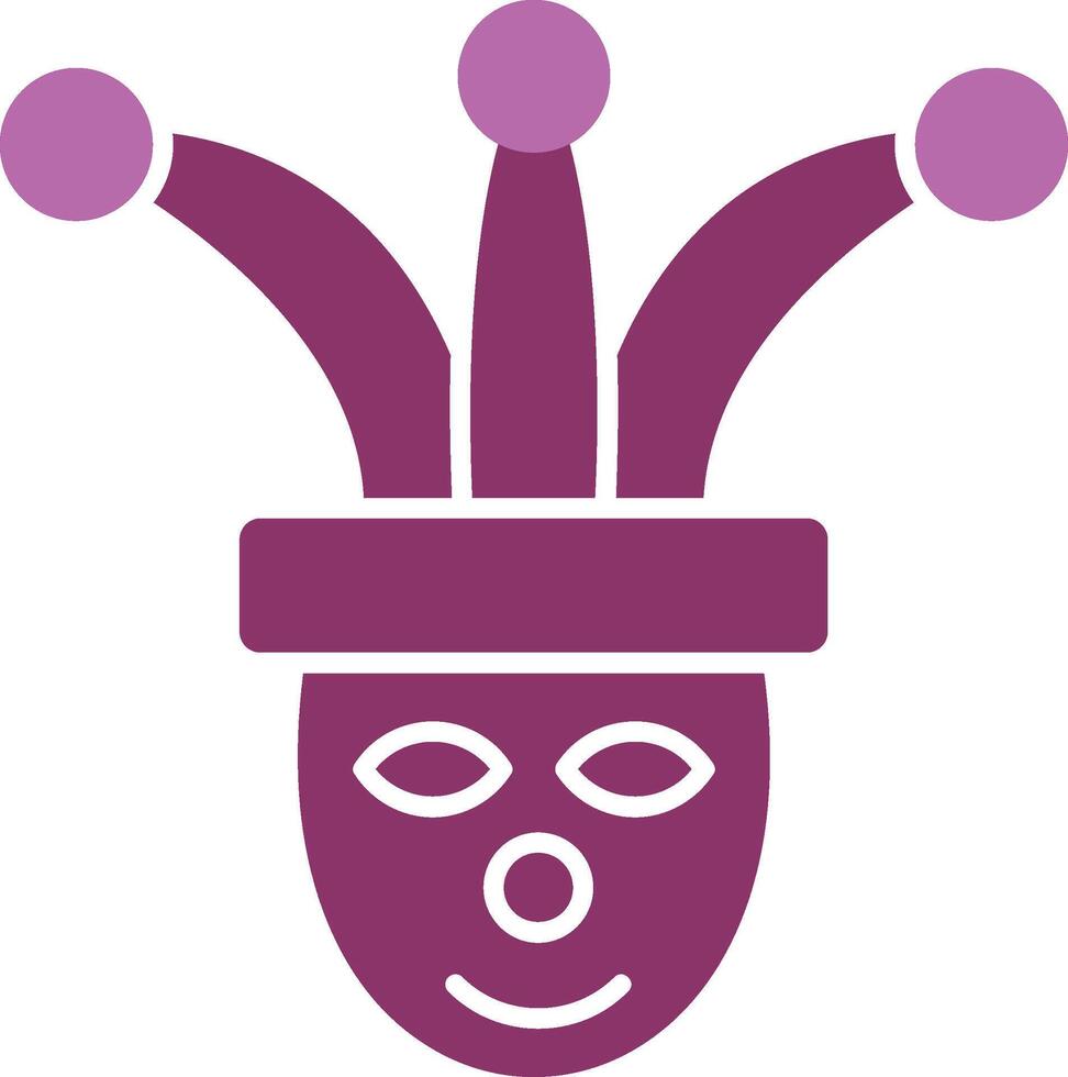Jester Glyph Two Colour Icon vector
