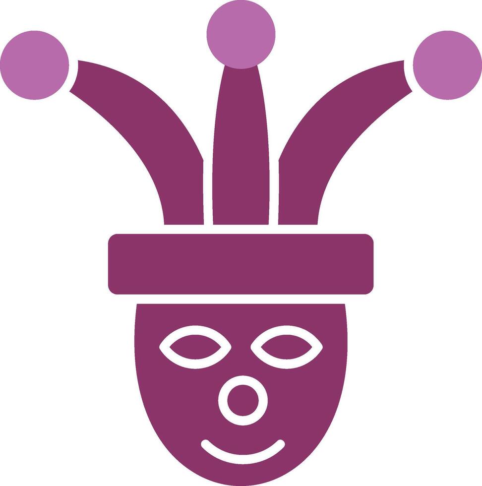 Jester Glyph Two Colour Icon vector