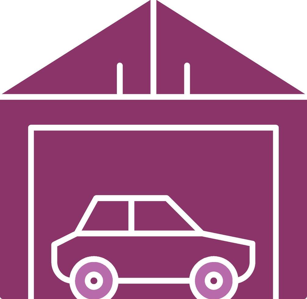 Garage Glyph Two Colour Icon vector