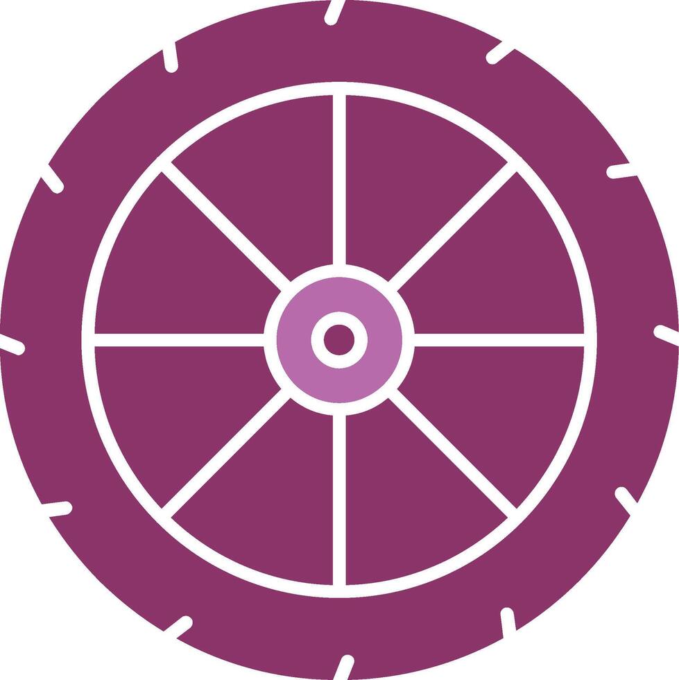 Wheel Glyph Two Colour Icon vector