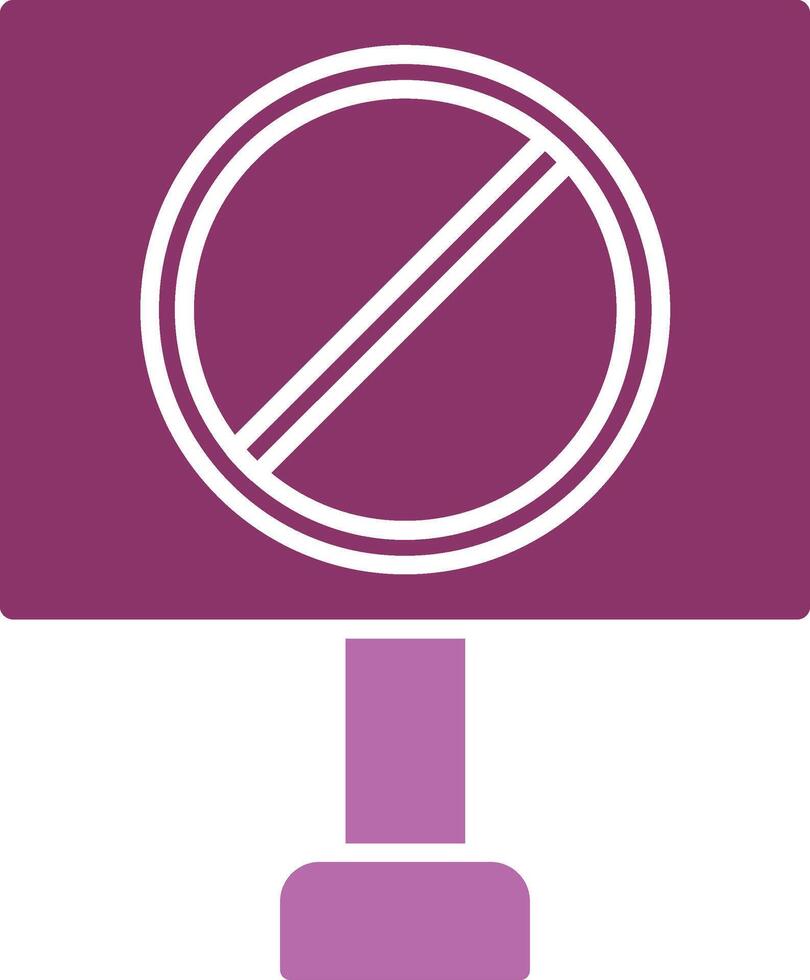 Forbidden Sign Glyph Two Colour Icon vector
