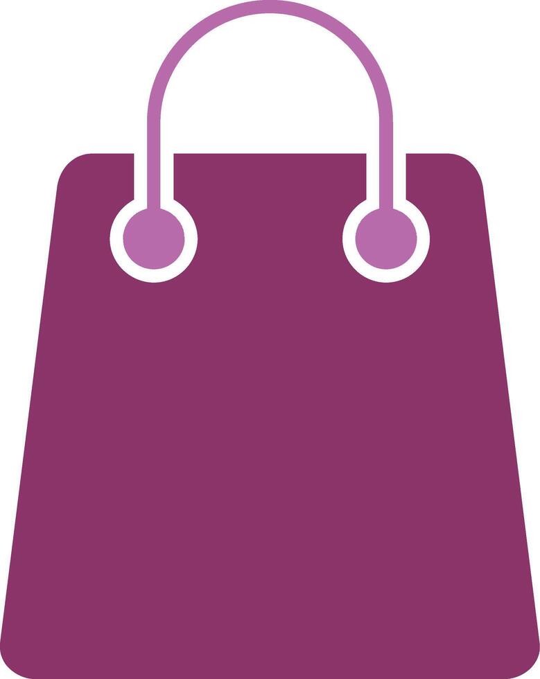 compras bolso glifo dos color icono vector