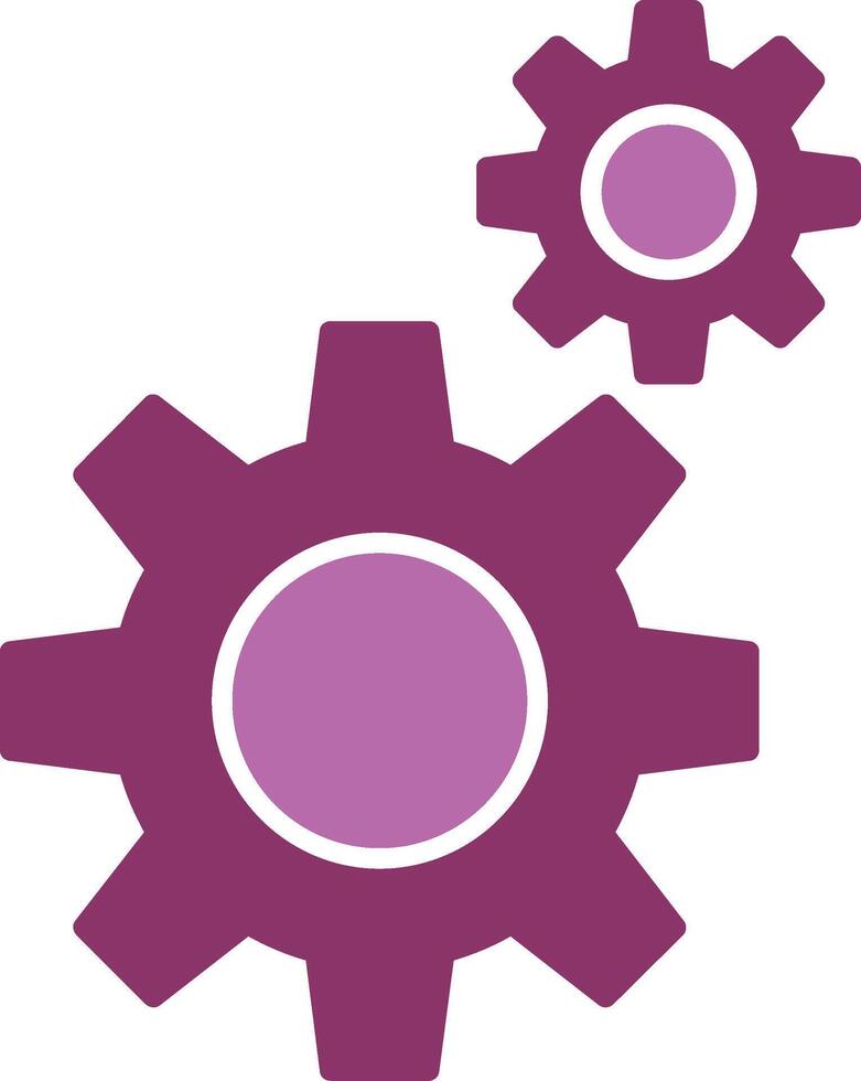 Gears Glyph Two Colour Icon vector