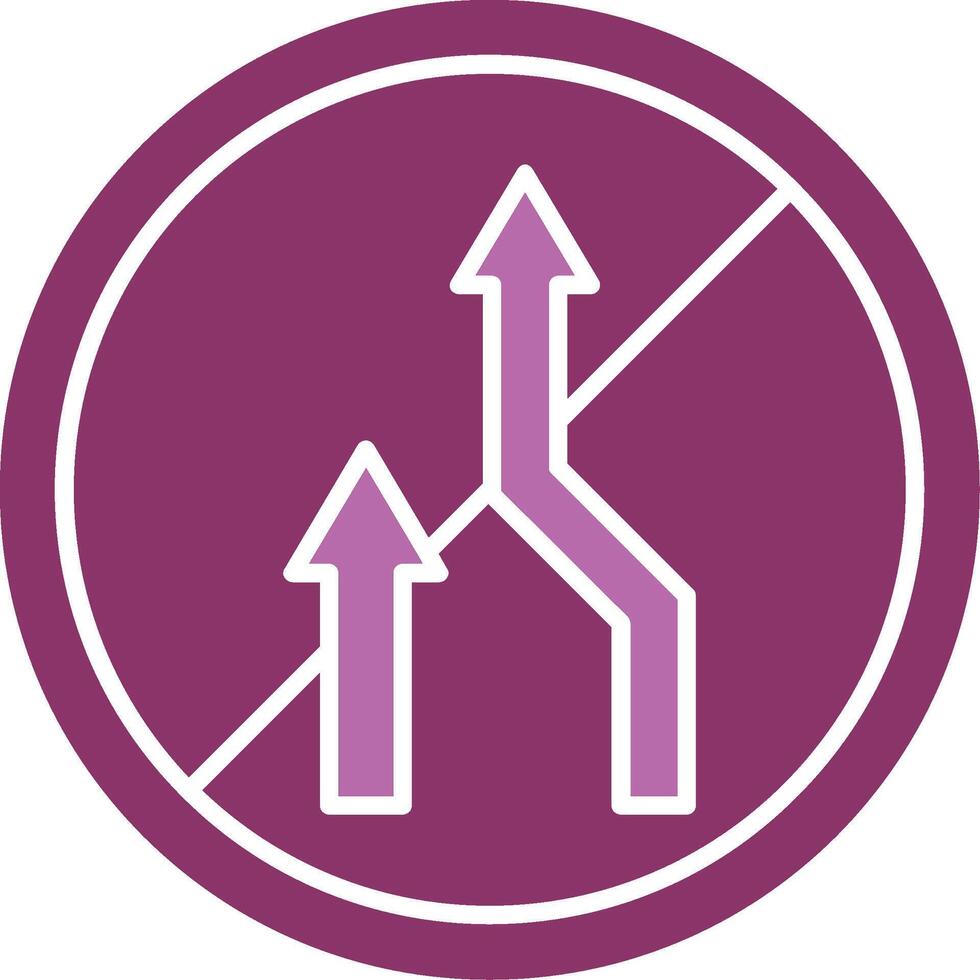 No Overtaking Glyph Two Colour Icon vector