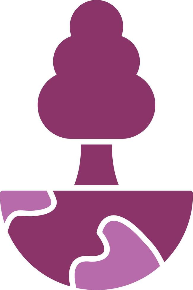 World Tree Glyph Two Colour Icon vector
