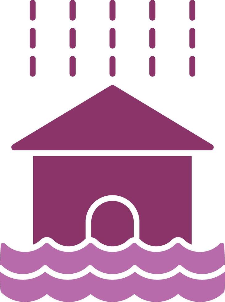 Flood Glyph Two Colour Icon vector