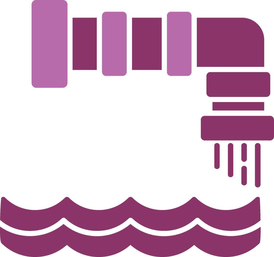 Water Pollution Glyph Two Colour Icon vector