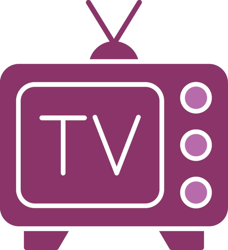 Tv Glyph Two Colour Icon vector