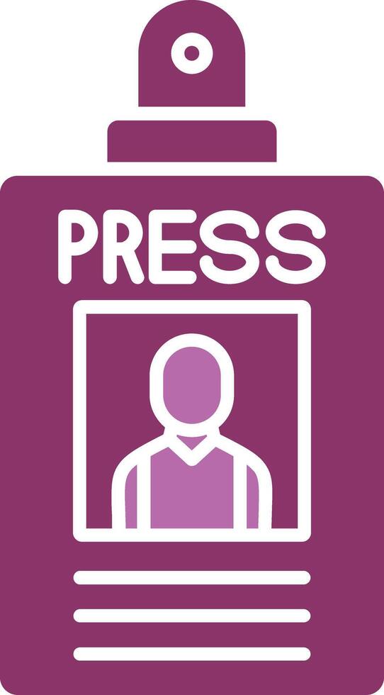 Press Pass Glyph Two Colour Icon vector