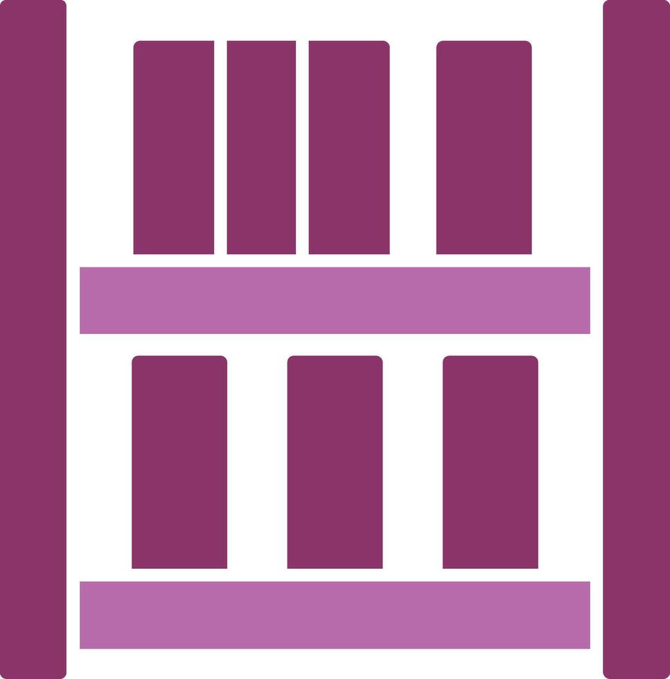 Bookshelf Glyph Two Colour Icon vector