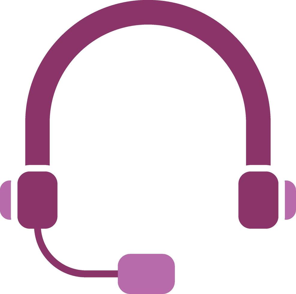 Headset Glyph Two Colour Icon vector