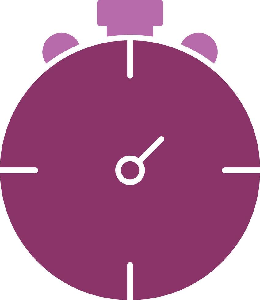 detener reloj glifo dos color icono vector