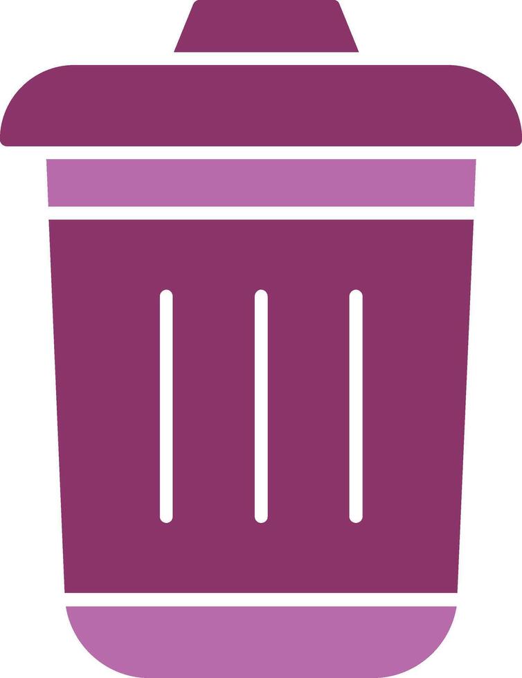Dustbin Glyph Two Colour Icon vector