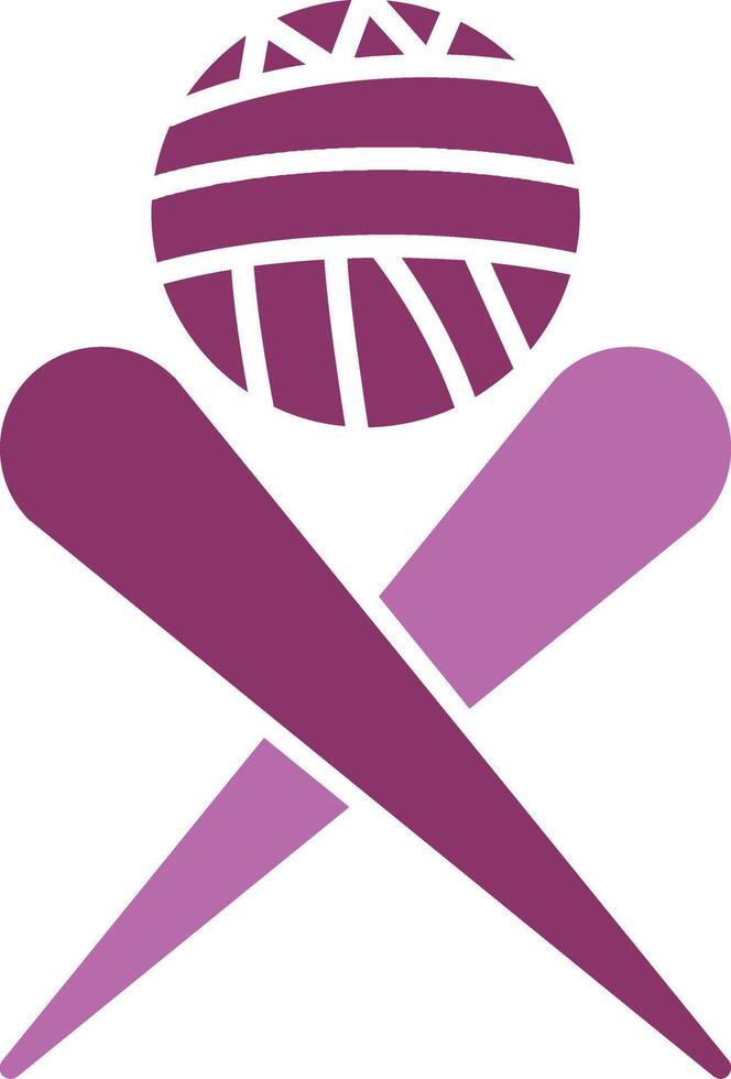 Knitting Needles Glyph Two Colour Icon vector