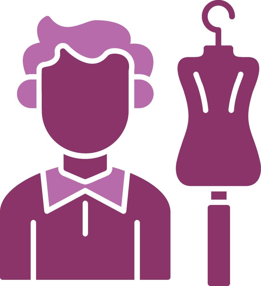 Tailor Glyph Two Colour Icon vector