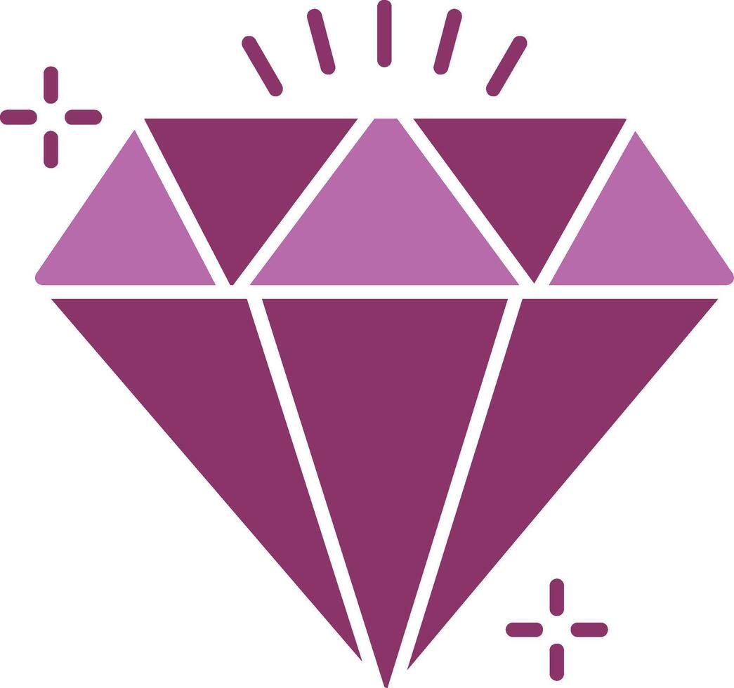Diamond Glyph Two Colour Icon vector