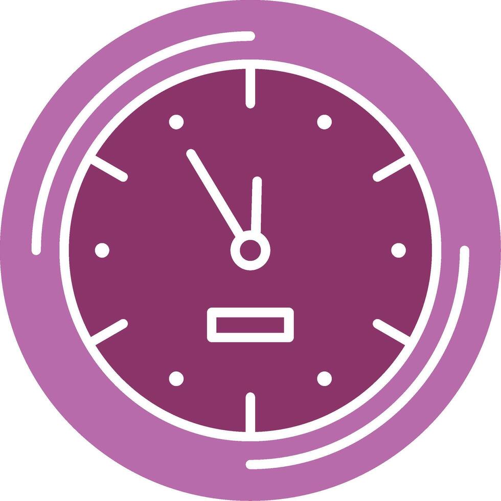 Wall Clock Glyph Two Colour Icon vector