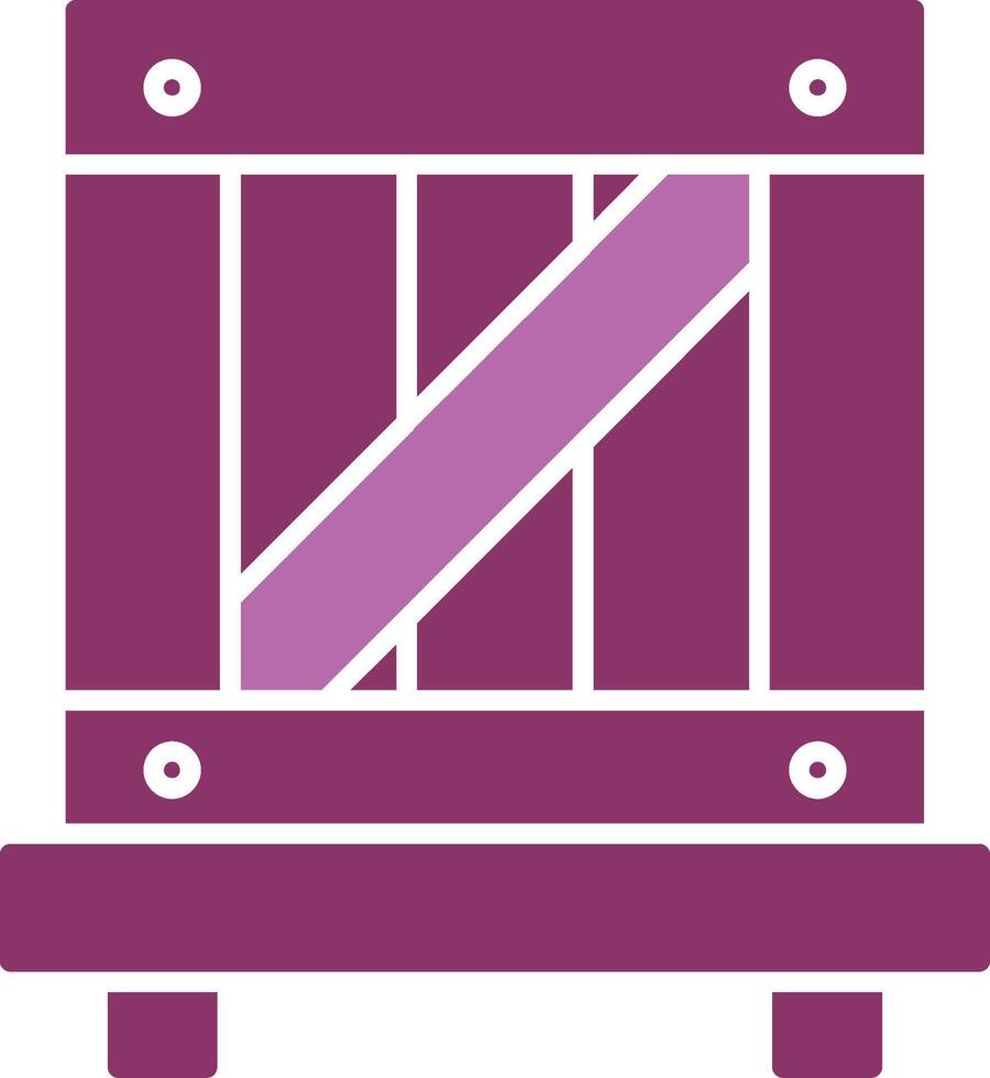 Wooden Box Glyph Two Colour Icon vector