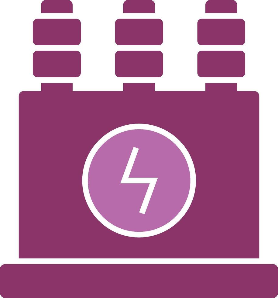 Power Transformer Glyph Two Colour Icon vector