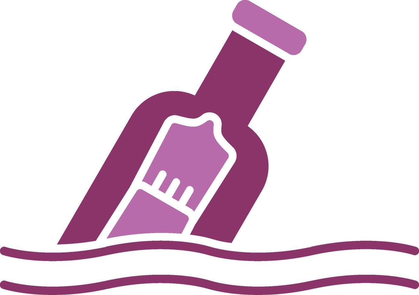 Message In A Bottle Glyph Two Colour Icon vector