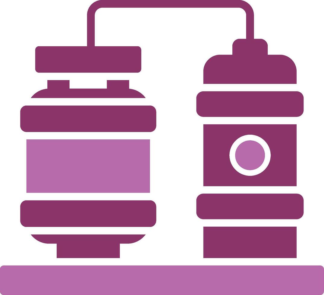 Processing Plant Glyph Two Colour Icon vector