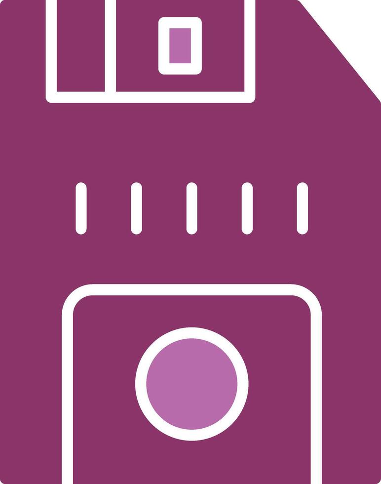 Floppy Disk Glyph Two Colour Icon vector