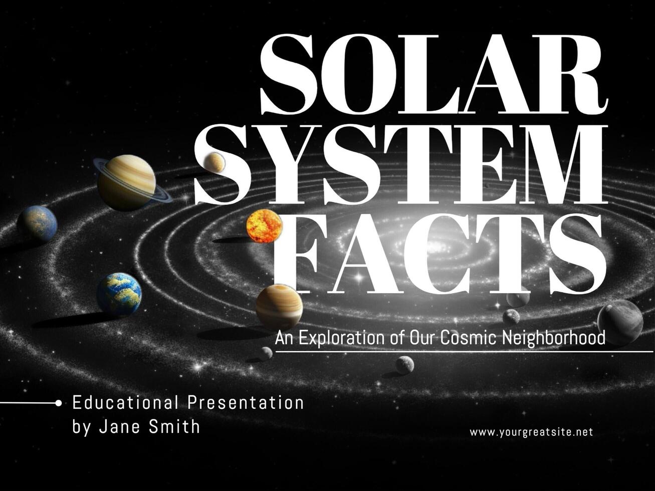 Solar System Facts Presentation Template with Text Typography Design