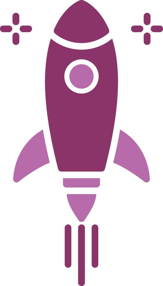 Rocket Glyph Two Colour Icon vector