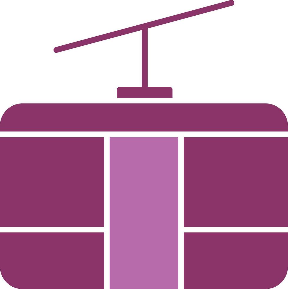 Cableway Glyph Two Colour Icon vector