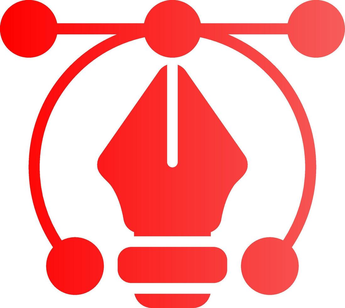 Glyph red Gradient Design vector
