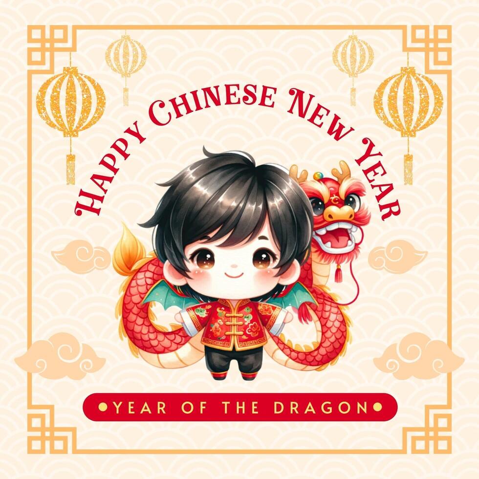 Happy Chinese New Year 2024 Template Set for Instagram Post