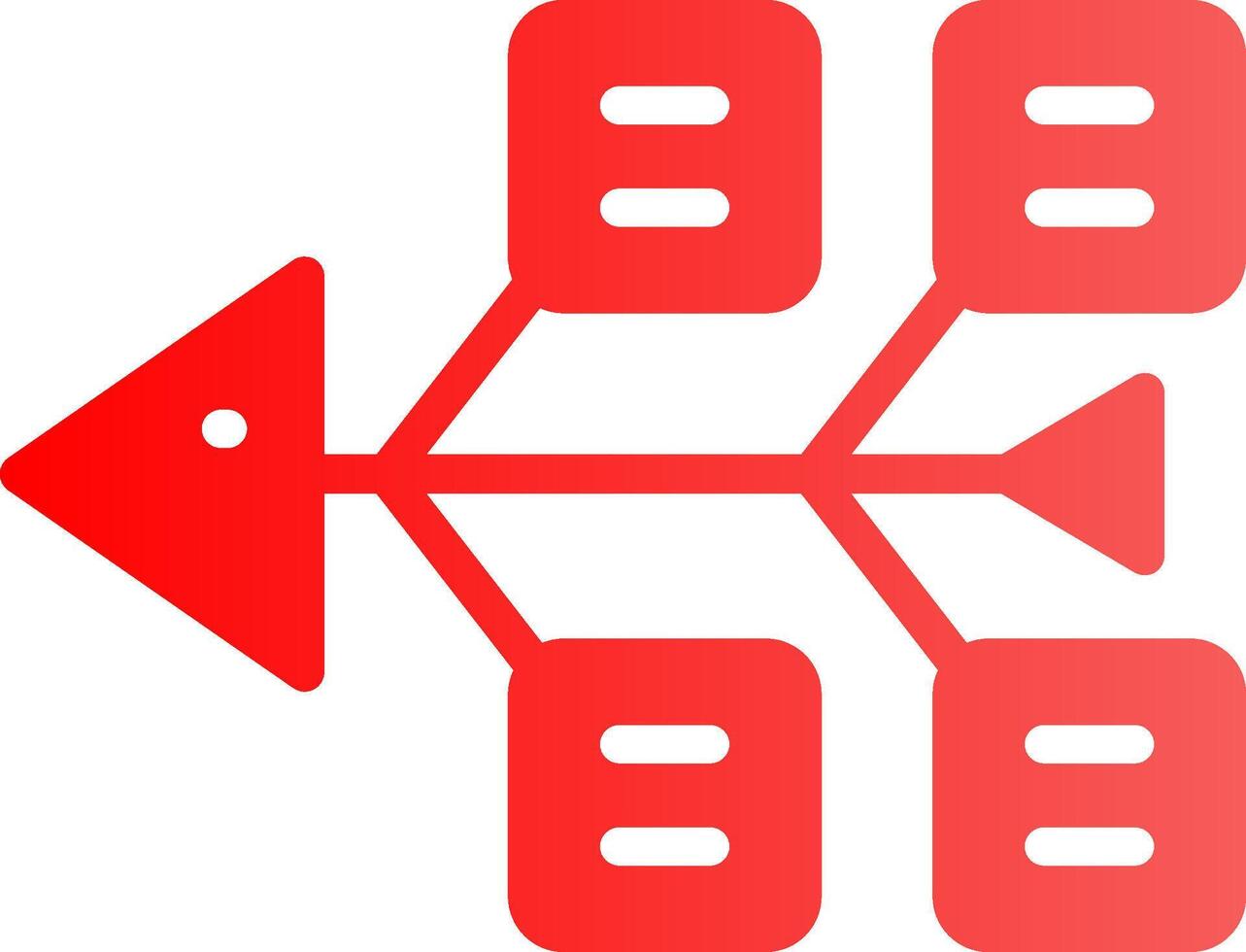 Fishbone Diagram Creative Icon Design vector