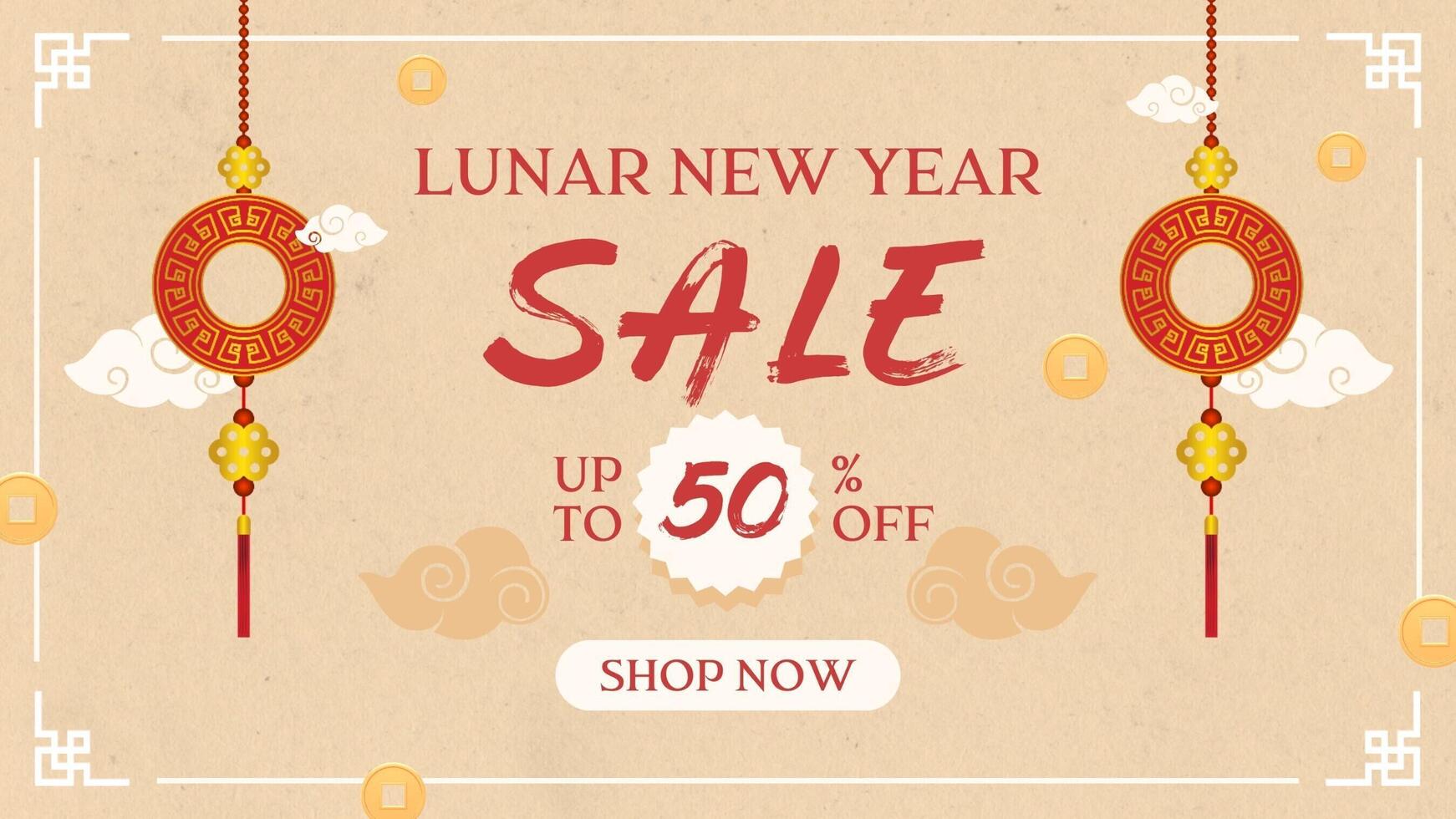 Chinese New Year Sale Twitter Post template