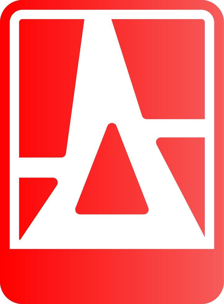 Glyph red Gradient Design vector