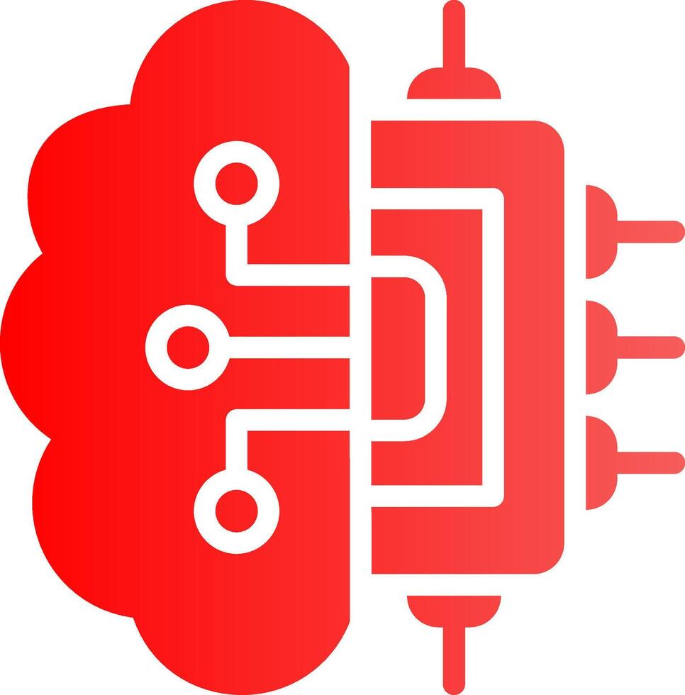 Brain Circuit Creative Icon Design vector