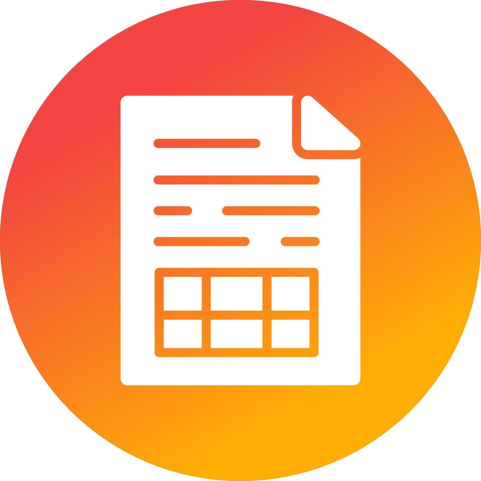 Spreadsheet Creative Icon Design vector