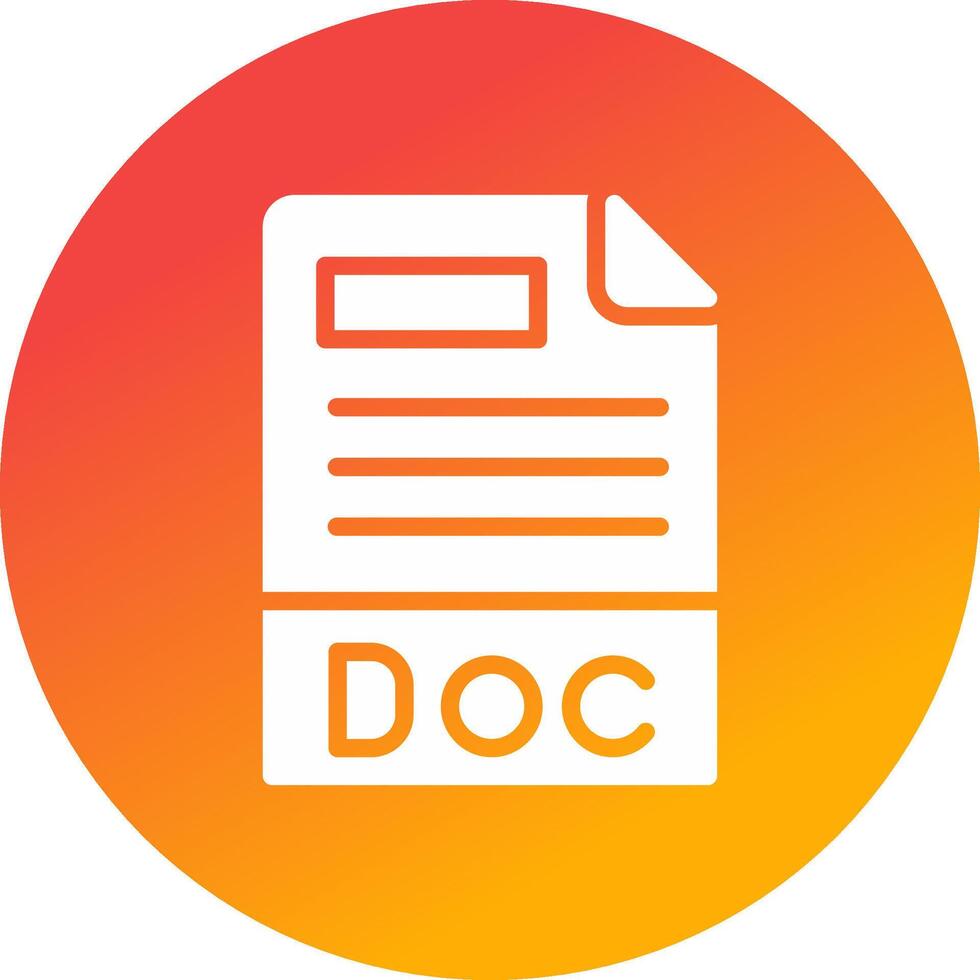 Doc File Format Creative Icon Design vector