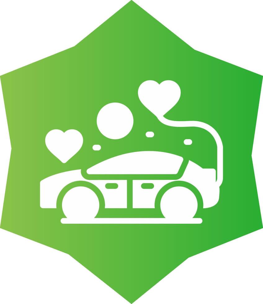 diseño de icono creativo de coche de boda vector